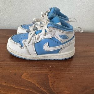 Jordan 1 Mid SE Baby/Toddler Shoes (White/Legend Blue) 8C